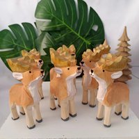 Jouet wapiti sculpté en bois fait à la main artisanat décoration de la maison animal en bois orignal artisanat décoration jouet pour enfants