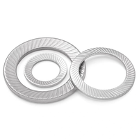 Rondelle de sécurité moletée double face DIN9250 en acier inoxydable, finition naturelle, à dents, anti-desserrage