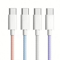 Cable de Carga Rápida Tipo C de 60W, Cable Trenzado Macaron, Múltiples Colores Disponibles, Transmisión de Datos, Carga USB