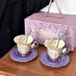 Ensemble de tasses à café en céramique, tasses en céramique embossées, ensemble de tasses en céramique - Product Image 2