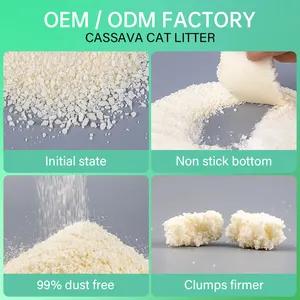 Wholesale Odor Control Cassava Cat Litter Bulk Lower Consumption Dust-Free Flushable Fast Clumping Corn Cassava Cat Litter