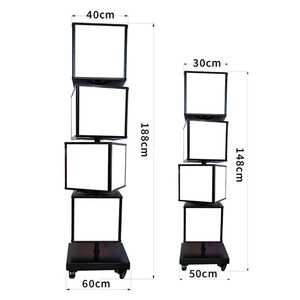 Hộp đèn xoay dọc có thể tháo rời, chống nước, dùng ngoài trời, dạng bảng quảng cáo di động, hình chữ nhật, bốn mặt - Product Image 1