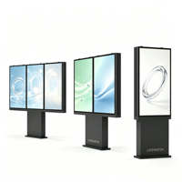 Écran LCD numérique extérieur ultra-plat de 49 pouces IP66, kiosque totem sur pied, écran de jonction lisible au soleil pour usage commercial en rue