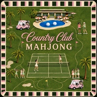 Tapis de jeu de mahjong américain minimaliste bleu marine et or motif saule