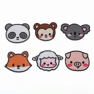 Self Sticker Embroidery Cute Animal Head Bear Sheep Monkey Rabbit Dog <b>Cat</b> Duck Head Patch <b>for</b> <b>Clothes</b> Hat Bag - Product Image 2