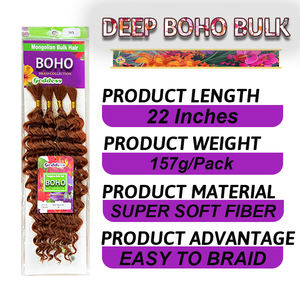 Hot Trend ing 4X Paket 157g 22 Zoll vor geteilte Deep Wave Bohemian Braid ing Knoten loses Haar Bulk Boho <span class=keywords><strong>Braids</strong></span> <span class=keywords><strong>Crochet</strong></span> Extension - Product Image 2