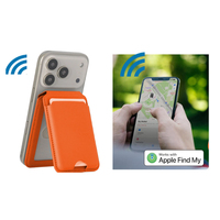 Porte-cartes magnétique - Portefeuille compatible avec un traceur GPS - Porte-cartes sécurisé RFID, support de téléphone pliable et fonction de localisation de téléphone