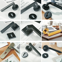 Serrure de porte écologique de style moderne ventouse silencieuse minimaliste en alliage de zinc poignée de porte serrure invisible