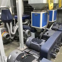 Máquina Extrusora de Película Soplada para Bolsas de Compras de LDPE de Doble Cabezal con Doble Tornillo y Rodamiento, Extrusora de PE Automática de Alto Rendimiento con Bomba PLC