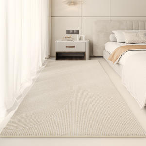 พรมพื้นที่ขนาดเล็กทรงสี่เหลี่ยมผืนผ้าสีครีมเส้นใยโพลีเอสเตอร์หนาสำหรับห้องนั่งเล่นห้องนอนห้องทำงานใช้ในบ้าน - Product Image 4
