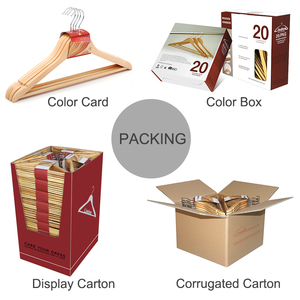 Cintres en bois LINDON avec emballage en boîte de couleur personnalisée - Product Image 2