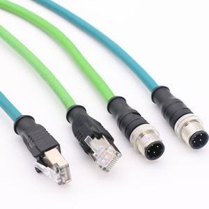 M12 Dik Açılı 5 Kutuplu Dişi - RJ45 Ağ Bağlantı Kablosu 2 Metre Mavi PVC Kablo - Product Image 6