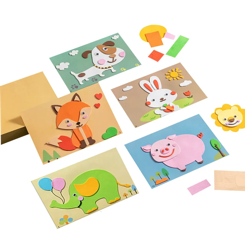 Aangepaste 3d Eva Foam Stickers Cartoon Dier Painting Stickers Voorschoolse Kunstklasse Tekening Puzzel Voor Peuters Kinderen Jongens Meisjes