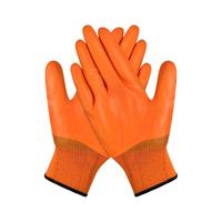 Gants en polyester entièrement enduits de PVC, résistants à l'eau, aux huiles, à l'abrasion, aux produits chimiques, haute visibilité, réutilisables