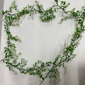 Artificial Eucalyptus Vines With White Flowers Plastic Greenery For Wedding Decorations 1 Piece - Product Image 2