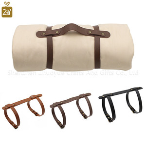 Tappetino da campeggio all'aperto cinturino per <span class=keywords><strong>coperta</strong></span> in pelle cravatta portatile per arrampicata all'aperto tappetino da Picnic rotolo tappetino da Yoga fascette per cinturino a mano per - Product Image 2