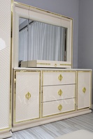 Ensemble de Meubles de Chambre à Coucher Moderne King Luxueux avec Fonction Massage Incluant Armoire en Bois Massif, Coiffeuse et Rangement – Personnalisable
