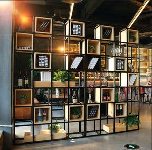 Portatile Moderno Mobili di Grandi Dimensioni di Altezza Libreria, 4 Tiers Industriale Scala di Metallo Libro Scaffale Armadietto Del Vino in Legno per Soggiorno - Product Image 2