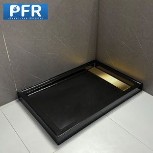 Bandeja de <span class=keywords><strong>ducha</strong></span> negra rectangular de alta calidad PFR, forma de estilo de diseño moderno, superventas para Baño - Product Image 1