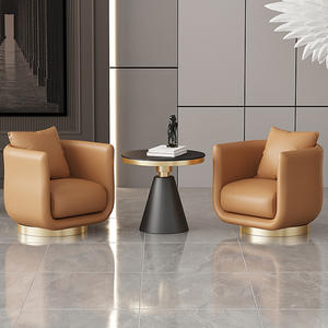 360 Rotate Synthetic Leather Sofa Modern Simple Design Home <b>Armchair</b> Living Room Luxury <b>Comfortable</b> Single Chair Home Office - Product Image 2