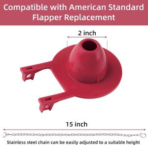 2-Inch Universal Red Flush Valve All Rubber Seal Long Lasting Toalete Tanque <span class=keywords><strong>Flapper</strong></span> substituição fácil instalar para banheiro plástico - Product Image 3