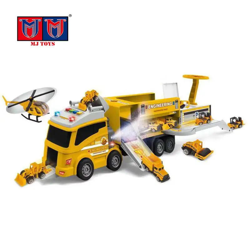 कंटेनर इंजीनियरिंग वाहन मिश्र धातु ट्रक सेट खिलौने इनर्शियल लाइट म्यूजिक स्प्रे मिश्र धातु कार इंजीनियरिंग कंटेनर ट्रक खिलौना बच्चों के लिए