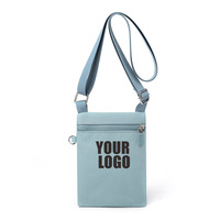 Sac bandoulière Qetesh 2026 style coréen en nylon résistant aux éclaboussures, petite pochette de cou pour téléphone, pochette à monnaie pour le sport, la course à pied, pour femmes