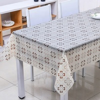 Nappe en PVC tissée florale RNPT, résistante à la chaleur, imperméable, anti-taches, personnalisable, certifiée SGS, luxe moderne pour la maison