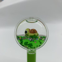 Stylos à bulles sensoriels en forme de sucette, papeterie créative en acrylique, stylos à bulles colorés avec des flotteurs 3D mignons