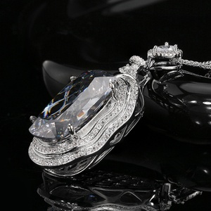 Wholesale 12*16mm Black Gray Cubic Zirconia Eco-friendly Copper Pendant Jewelry Vintage <b>Locket</b> Necklace for Women Daily Wear - Product Image 5