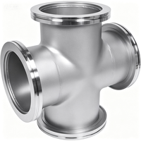 Raccord de tuyauterie en acier inoxydable 304/316L forgé, surface lisse, installation rapide basse pression, raccord en T à sertir sanitaire, croix à trois brides