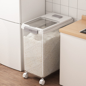 Thêm lớn 25kg thành phần lưu trữ bin attachable bánh và kín nắp con chó thức ăn vật nuôi lưu trữ <span class=keywords><strong>container</strong></span> Gạo ngũ cốc bột bin - Product Image 5