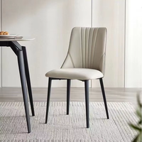 Chaise de salle à manger en cuir PU de luxe moderne à dossier haut pour la maison, l'hôtel, le restaurant, à utiliser avec une table à manger