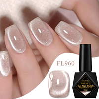 FOUR LILY Fabrikdirektverkauf 10ml Hellrosa Französischer Magnetischer UV-Nagellack Kratzfest Langanhaltend Glitzer-Flasche