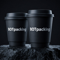 Gobelet à café en papier gaufré de marque GFP, 12 oz, avec couvercle, double paroi, jetable, pour emporter, gobelets de café pour usage quotidien, bar à café