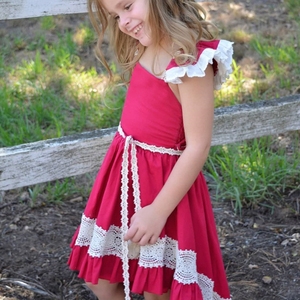 Vêtements de boutique pour enfants en gros, vêtements pour enfants, robes pour filles à ourlet asymétrique - Product Image 5