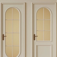 Porte en bois massif pré-montée Senger French en chêne blanc, étanche, avec insert en verre simple, pour maisons, chambres et bureaux