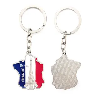 Personalised Keyring Key Chain Keychain Zinc Alloy Custom France Tourist Souvenir Gifts Metal Keychain