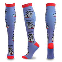 2022 hiver nouveau dessin animé Compression bas pour hommes femmes Nylon haute élasticité compresser chaussettes cyclisme chaussette basket-ball infirmière