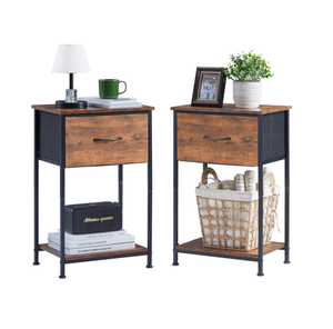 Comodino rustico in legno Somdot comodino fine tavolo per camera da letto vivaio soggiorno - Product Image 1