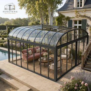 Terraza <span class=keywords><strong>de</strong></span> Cristal con Reducción <span class=keywords><strong>de</strong></span> Ruido, Estructura con Recubrimiento en Polvo, Fácil Instalación y Construcción Duradera para Clubes <span class=keywords><strong>de</strong></span> Golf - Product Image 6