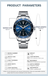Hot Sale NORTH EDGE <strong>ANCHOR</strong> Luxury <strong>Watch</strong> Luminous Automatic Mechanical <strong>Watch</strong> for Men Business Waterproof Male Clock - Product Image 4
