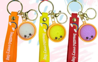 Porte-clés Xinhui en forme de ravioli simulé, coloré, souple, à récupération lente, anti-stress, anti-anxiété, jouet à presser
