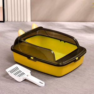 <span class=keywords><strong>Bac</strong></span> à litière semi-fermé en <span class=keywords><strong>plastique</strong></span> grande capacité anti-éclaboussures pour chat - Product Image 1