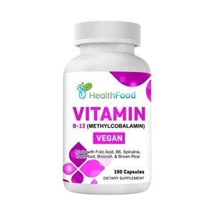 Cápsulas de Vitamina B12 Vegana de Alta Calidad, Metilcobalamina 1000mcg, con Folato y B6, Apoya el Metabolismo Energético y la Salud del Estado de Ánimo, 180 Cápsulas - Product Image 1