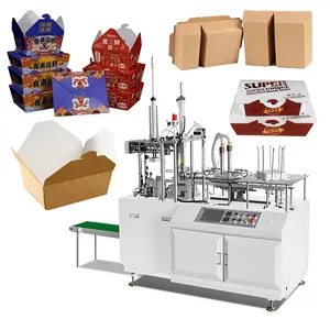 Fully Automatic Lunch Paper Box Making Machine Prices Take Away Food Box Container Making Machines