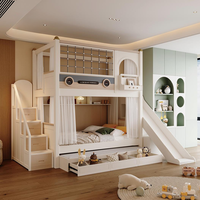 Lit pour enfants à deux étages Conception personnalisée de chambres à thème pour enfants Lit intégré combinant un lit pour enfants et un bureau