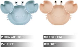 Juego de Vajilla Newsun Crab, Tazón de Silicona Portátil para Bebés, Juego de Platos Divididos Antiderrames - Product Image 2