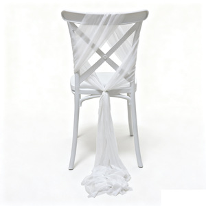 Funda y Decoración para Silla de Boda - Cubierta de Silla de Chifón y Tul para Hotel, Boda, Fiesta en Bali - Product Image 6