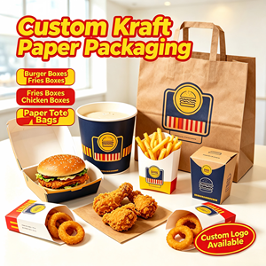 Custom Fast Food Packaging Takeaway Food Burger Box Packaging Custom Wings Fried Chicken French Fries Packaging Box - Product Image 6